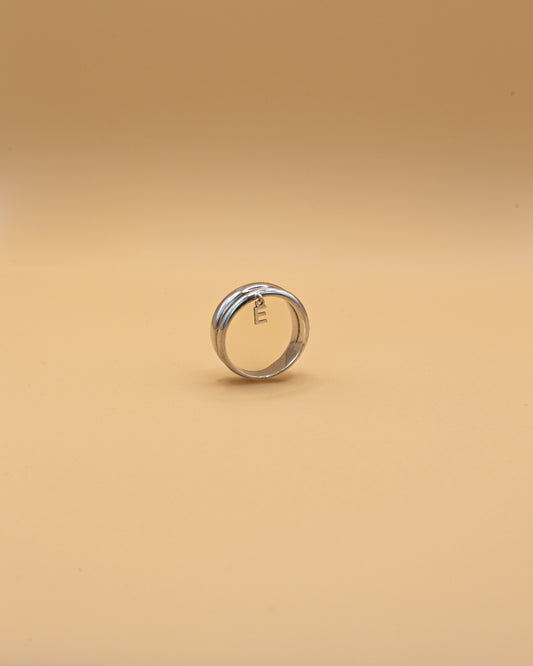 Initial ring in sterling silver by Beurre d'Or