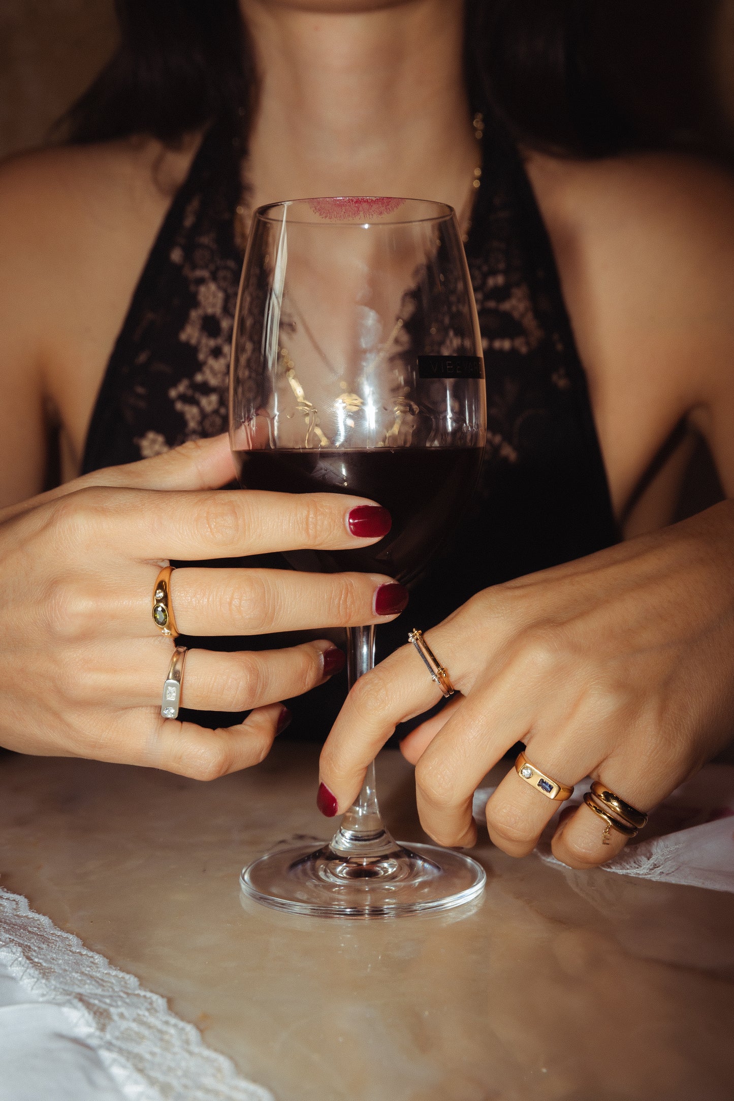 Dual Stone Ring - Sterling Silver