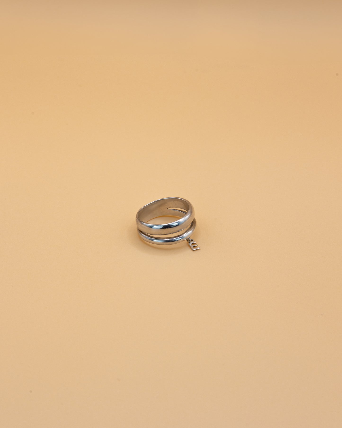 Initial ring in sterling silver by Beurre d'Or