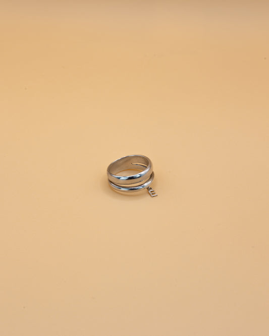 Initial ring in sterling silver by Beurre d'Or