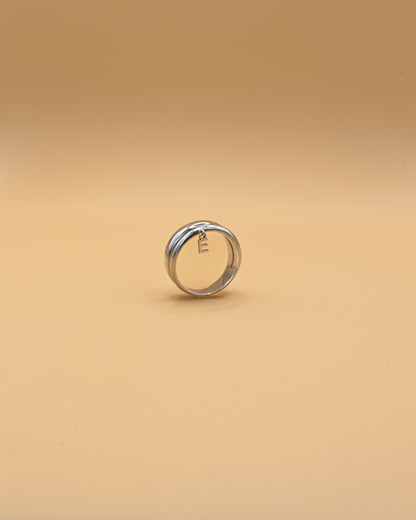 Initial ring in sterling silver by Beurre d'Or