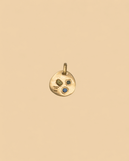 Nugget pendant in 18k gold vermeil with gemstones by Beurre d'Or