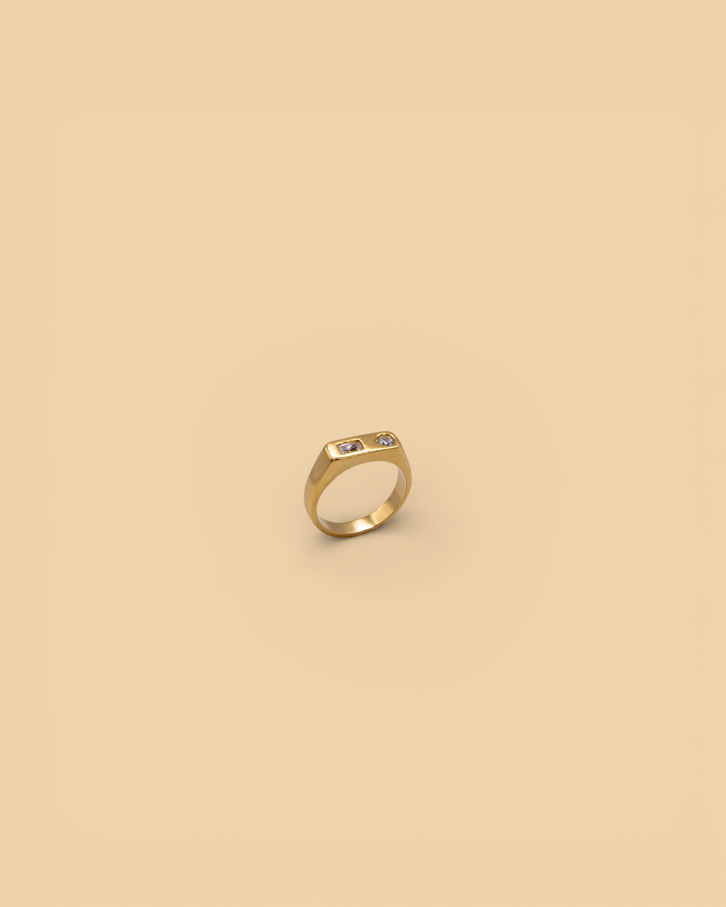 Dual stone ring in 18k gold vermeil by Beurre d'Or