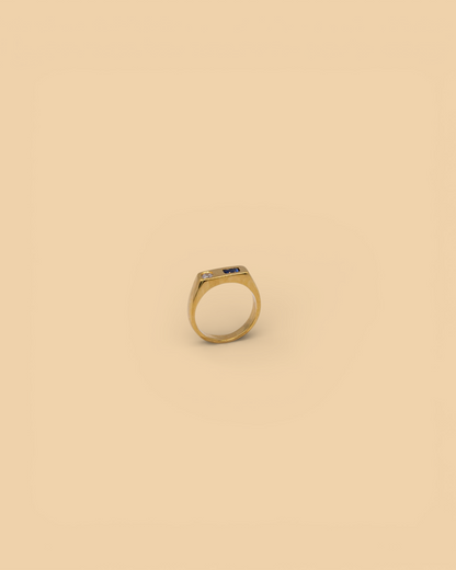 Dual stone ring in 18k gold vermeil by Beurre d'Or
