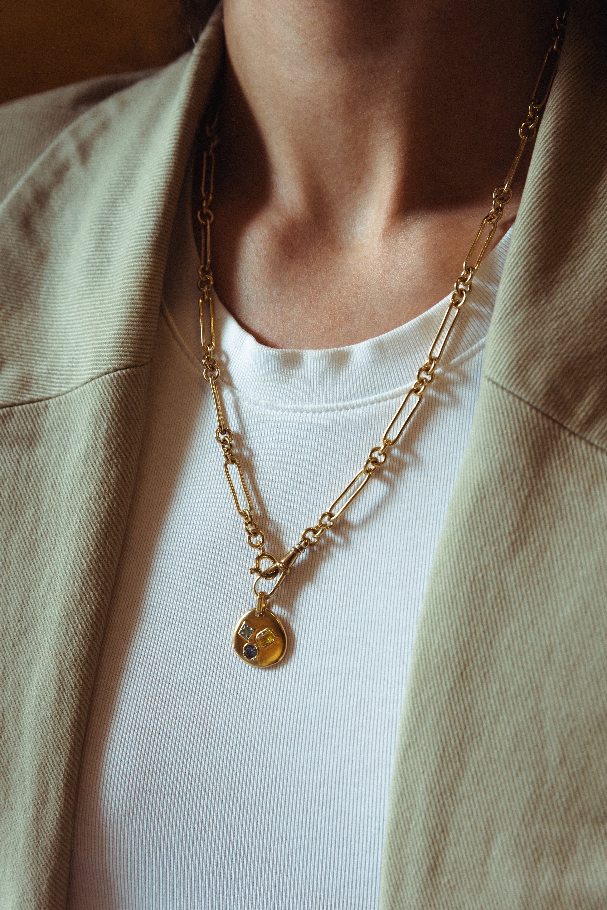 Trombone chain in 18k gold vermeil by Beurre d'Or