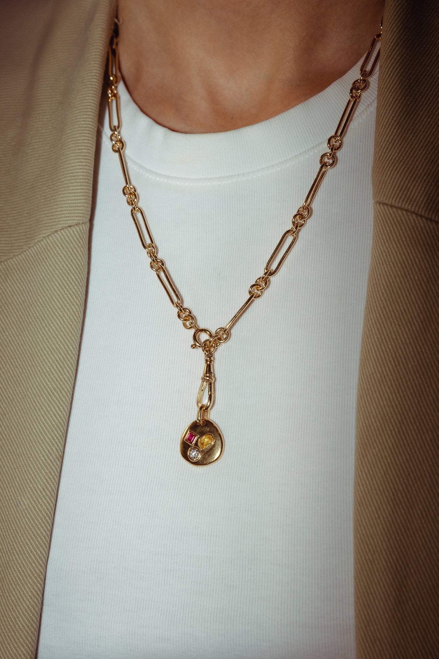 Trombone chain in 18k gold vermeil by Beurre d'Or