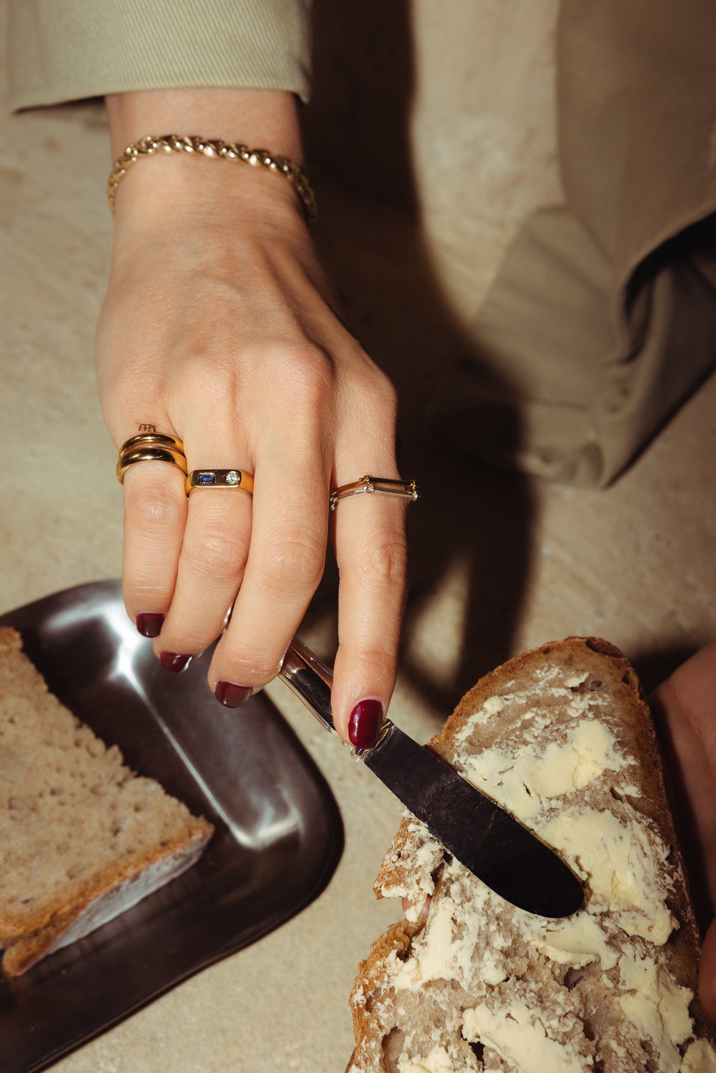 Initial ring in 18k gold vermeil by Beurre d'Or