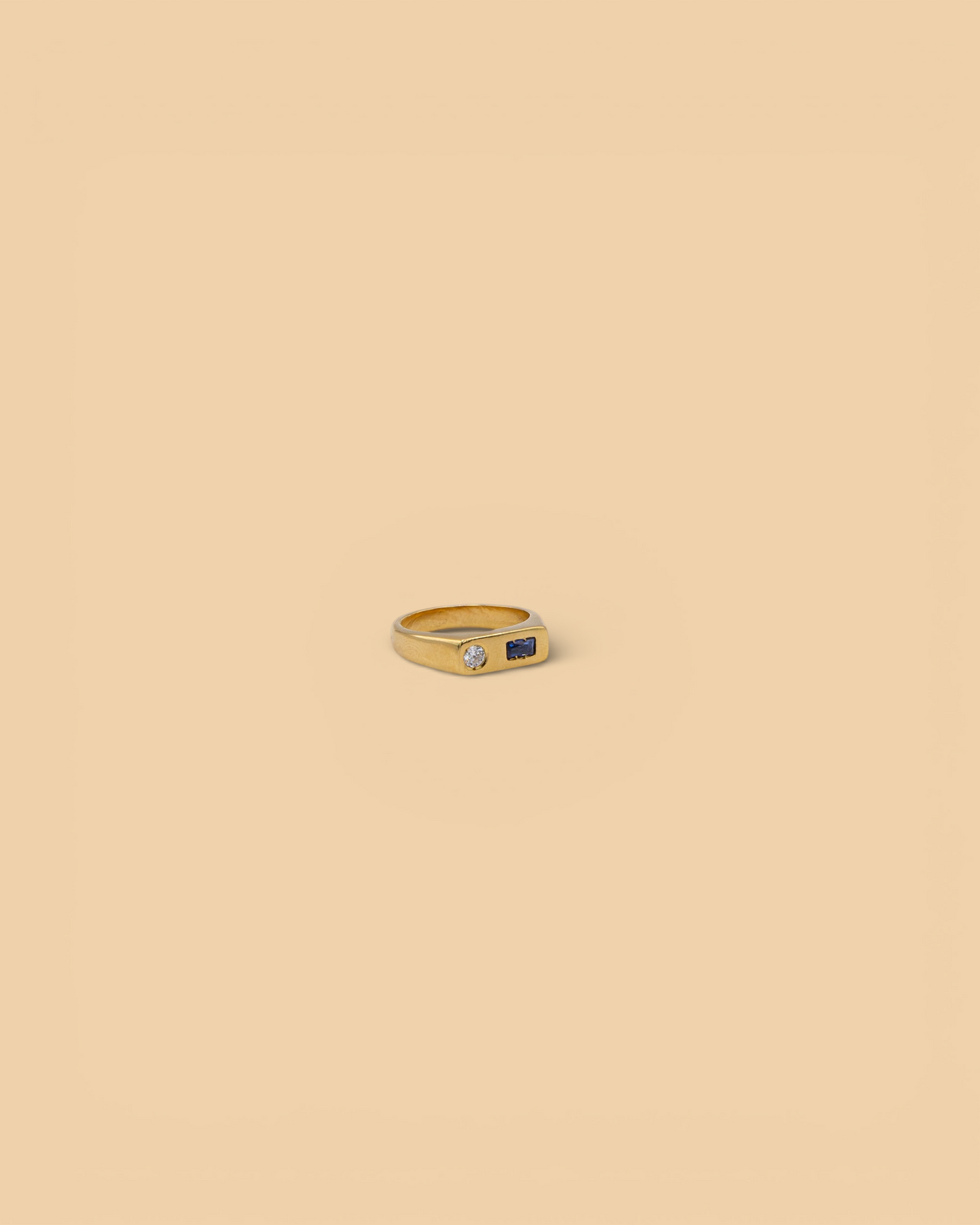 Dual stone ring in 18k gold vermeil by Beurre d'Or