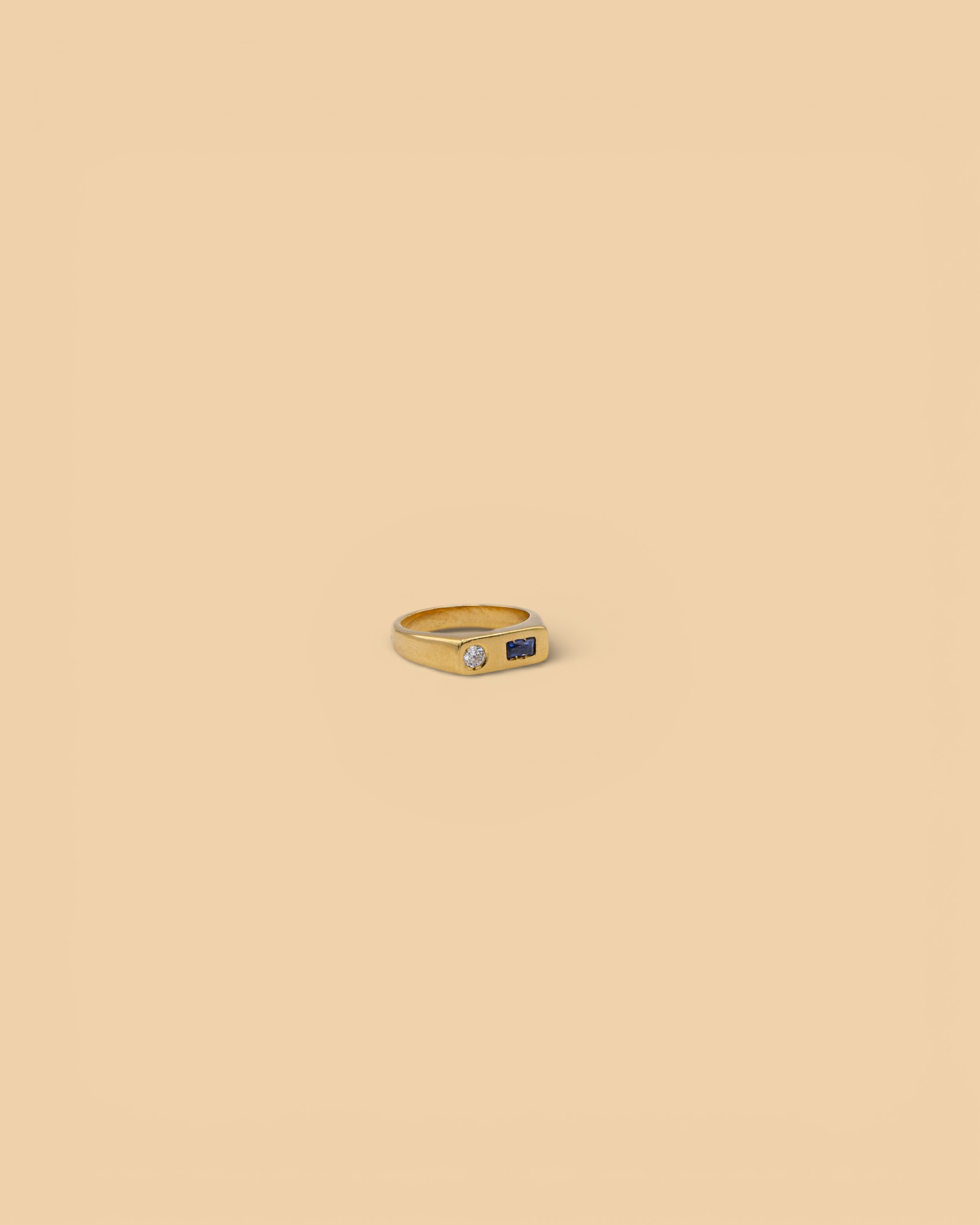 Dual stone ring in 18k gold vermeil by Beurre d'Or