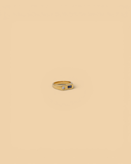 Dual stone ring in 18k gold vermeil by Beurre d'Or
