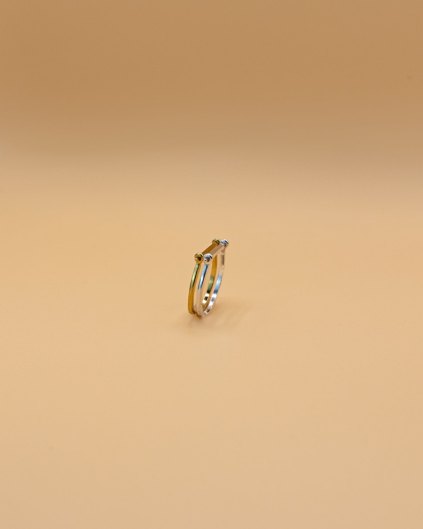 Stacker ring in 18k gold vermeil and sterling silver by Beurre d'Or
