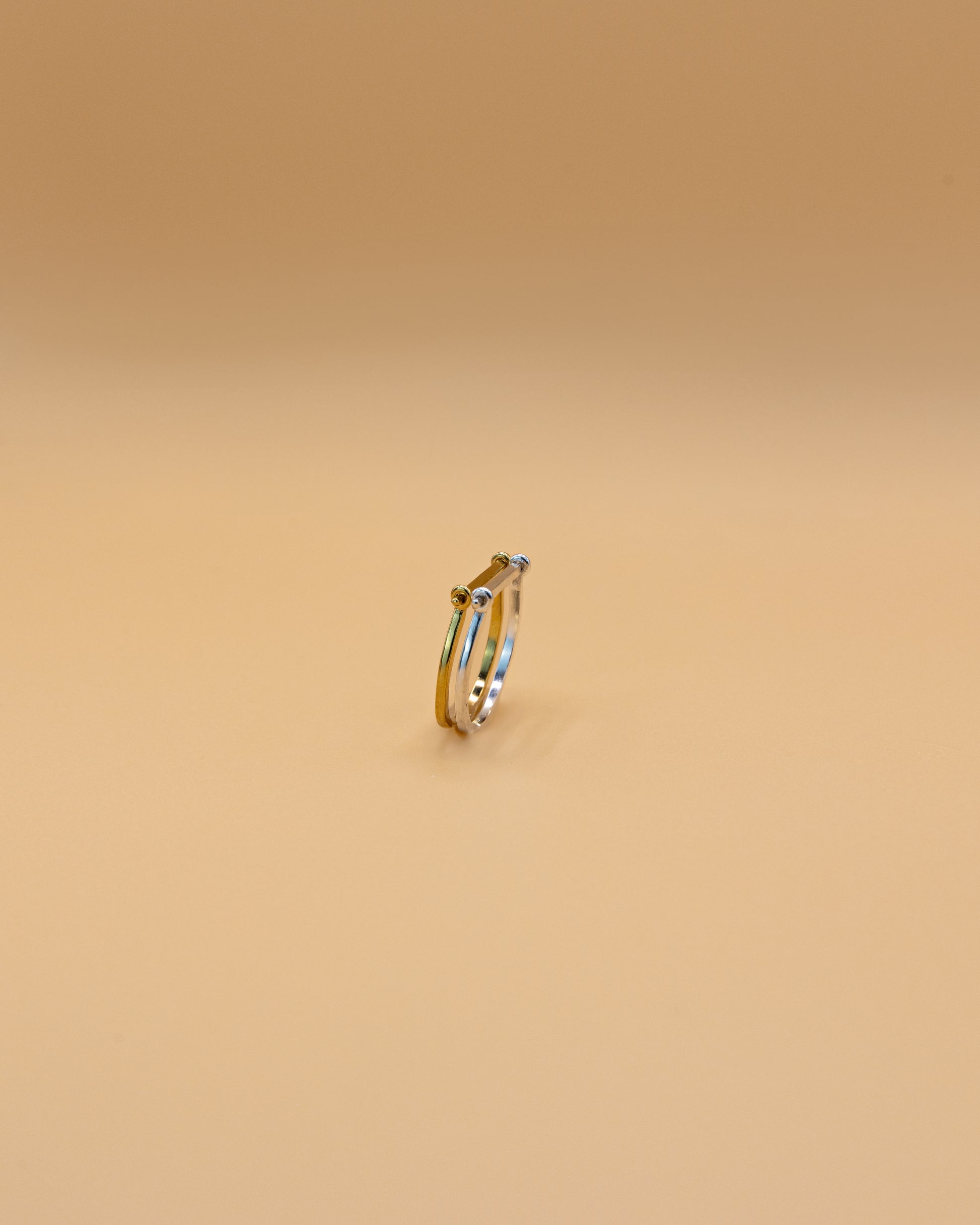 Stacker ring in 18k gold vermeil and sterling silver by Beurre d'Or