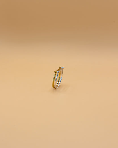 Stacker ring in 18k gold vermeil and sterling silver by Beurre d'Or