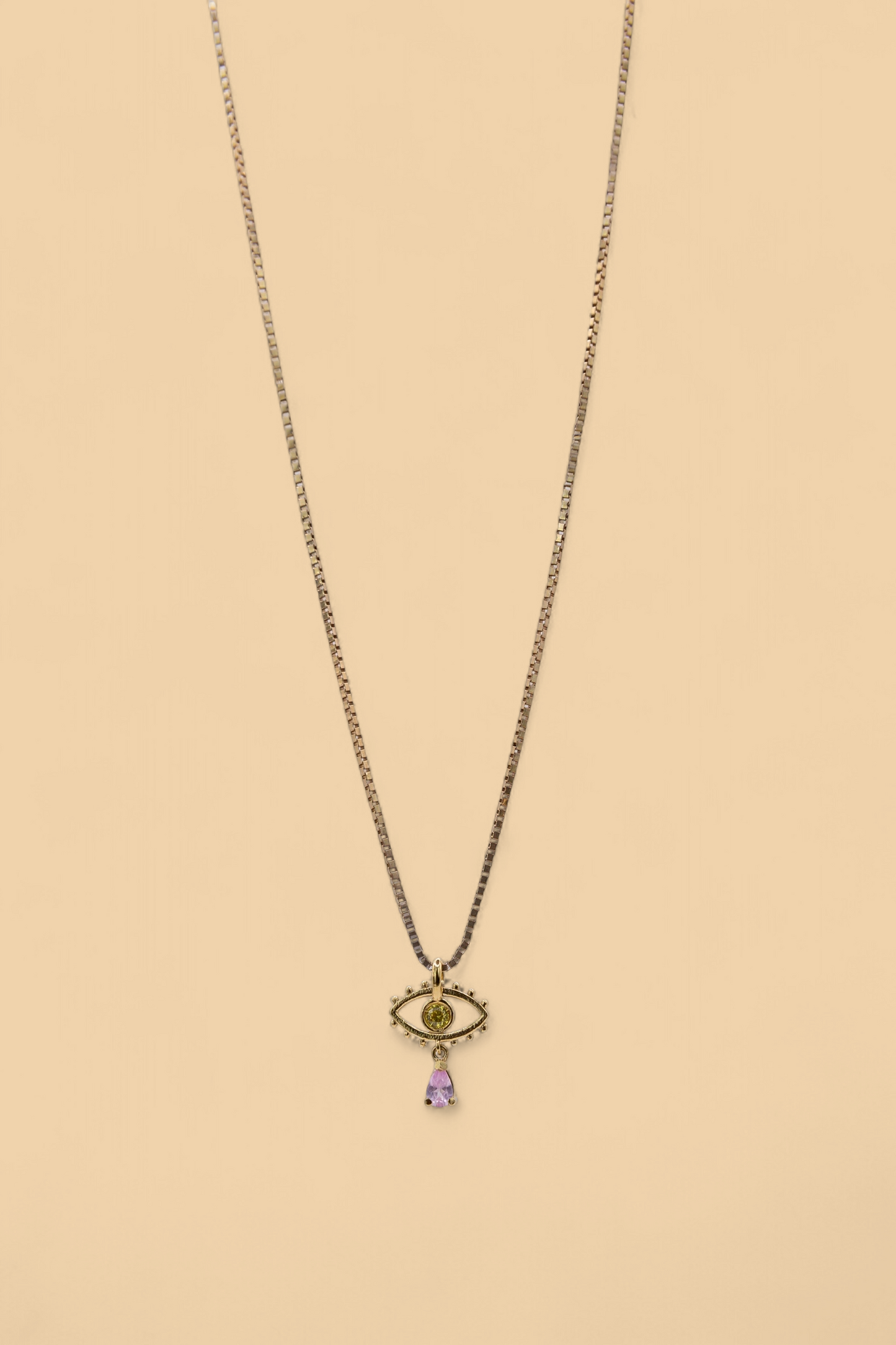 Classic box chain with eye pendant in 18k gold vermeil by Beurre d'Or